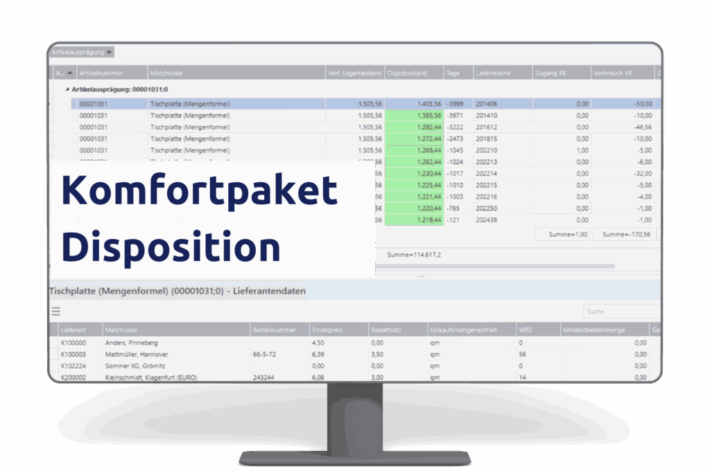 Komfortpaket Disposition